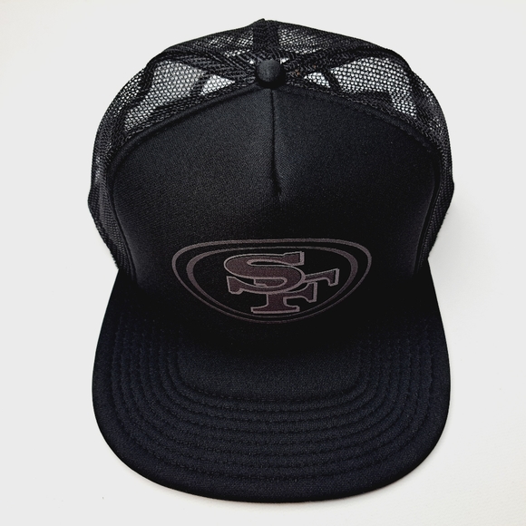 San Francisco 49ers Foam Trucker Mesh Snapback Cap Hat Black New - Picture 4 of 5